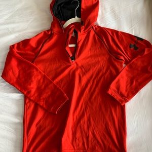 Red Under Armor Quarter zip (hooded)